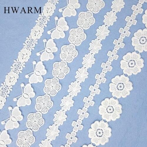 High Quality Butterfly Milk Silk Water Soluble Embroidery Lace Fabric Wedding Sewing Trim White Water Soluble Skirt Accessories