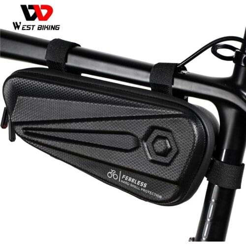 WEST BIKING Waterproof Bicycle Frame Bag EVA Hard Shell Tools Storage Panniers MTB Road Bike Bag Top Tube Cycling Accessories