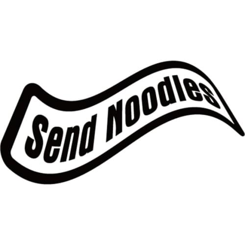 For SEND Noodles Funny Text Car Sticker Personality Japanese Style Vinyl Decal Black/Silver /red/yellow/Blue 16cmx8cm