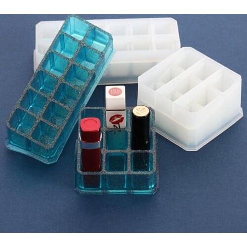 1Pcs Lipstick Storage Box Silicone Casting Molds Mixed Style Epoxy Resin Molds For DIY Jewelry Making Supplies Accessories