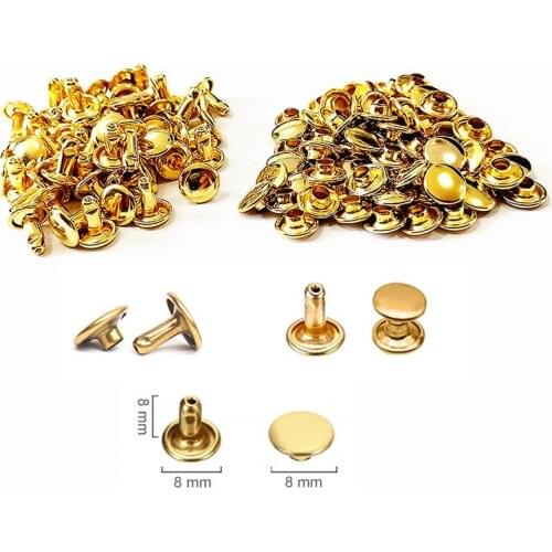 1000pcs/set Metal Double Cap Rivets Stud Rivets Collision Nail Metal Spike Leather Craft