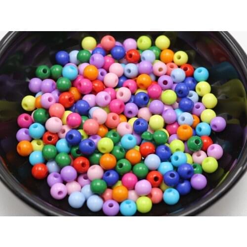 1000 Mixed Bright Color Acrylic Round Beads 5mm Smooth Ball Seed Beads