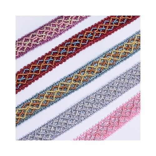 12yards Gold Silver Red Blue Yellow Lace ribbon Clothes Clothing Curtain Accessories Weaving diy Decorative Lace Trimming 1.5cm