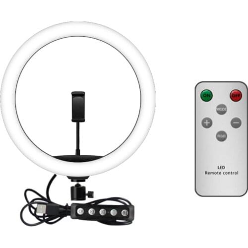13inch Selfie RGB LED Light with Cellphone Holder Remote Controller Dimmable LED Light for Live Stream