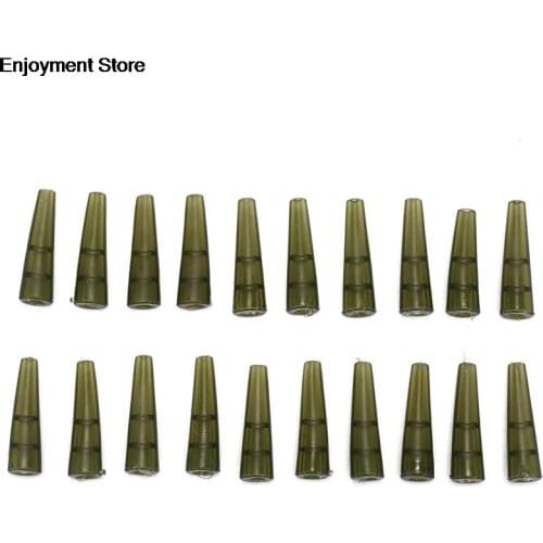 20PCS Carp Fishing Mini Anti-Tangle Sleeves Connect With Fishing Hook Green Rubber Quick Change Hook Sleeve For Carp Fishing