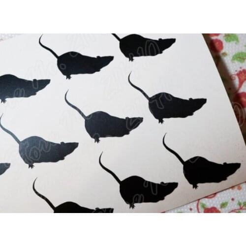 48 Rat Stickers DIY Decor Mouse Decal Envelope Seal Animal Decorative Party Removable vinyl Wall Decal B259