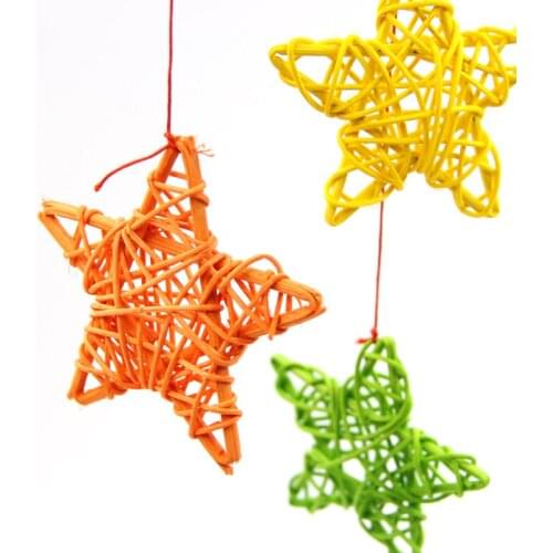 50PCS 6CM Lovely Rattan Star Sepak Takraw Christmas/Birthday&Home Wedding Party Decorations DIY Ornaments Rattan Ball Kids Toys