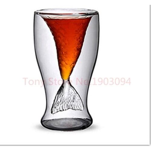 50pcs Free shipping Amazing sea-maid cup mermaid glass wine/beer glass