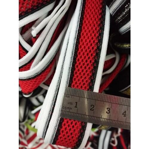 9yards/lots Woven Jacquard Ribbon 2.5cm red screen cloth stripe pattern in white background LS-1529