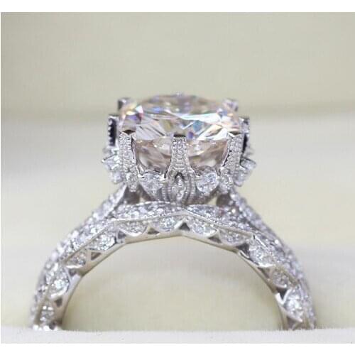 PROMOTION! Factory direct selling Free Shipping CZ silver color simulated cz big stone wedding ring