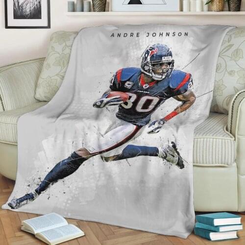 Andre Johnson 3D Print Plush Blanket Throw On Sofa Home Decor Soft Warmth Washable Nap Blanket Dropshipping