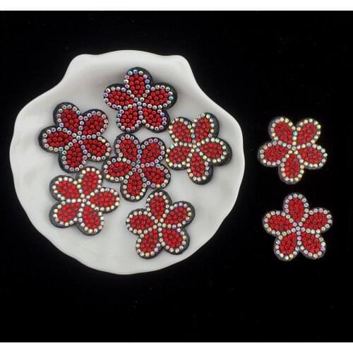 15PCS Rhinestone Flower Patch Appliques for Babys Crafts Headwear Accessories DIY Hair Clips Decoration Wholesale