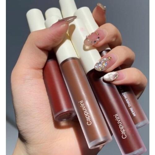 Cappuvini Lip Gloss Tube 6 Colors Lip Mud Velvet Matte Lip Glaze Female Bean Paste Lipstick Beauty Make Up Cosmetics Maquiagem