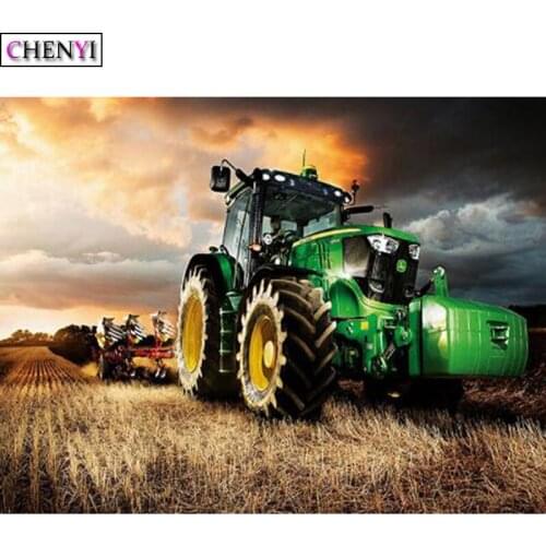 CHENYI 5D Diamond Painting Cross Stitch Agricultural Vehicles Diy Mosaic Pattern Full Square Diamond Embroidery Kits Home Decor