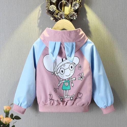 Teenagers Kids Outwear Fashion Korean Elsa Toddler Children Outfits Pretty Fall Clothes for Toddler Girls Rabbit Ear Jacket Coat