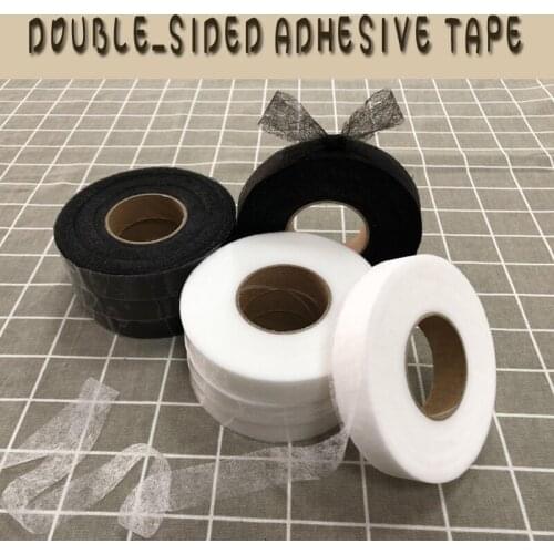 Double Faced Adhesive Fabric For DIY Accessories Cloth,Interlining Fabric,2cm,Black & White, 70 Yards / Roll