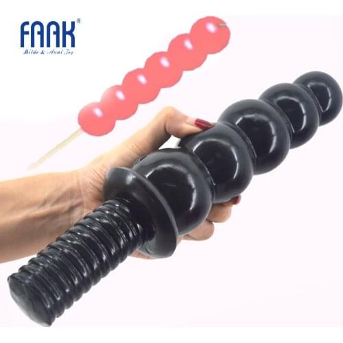 FAAK Anal Sex Toys Beads Dildo Big Dong Anal Plug Screw Handle Butt Plug Huge Penis 2.36" Thick 11.2"long Dick Anal Dildo