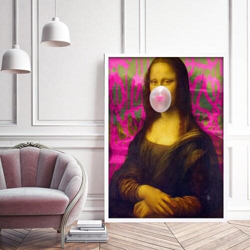 5D DIY Diamond Painting Full Diamond Mosaic Mona Lisa White Bubble Gum Poster Style Cross Stitch Set Home Decoration