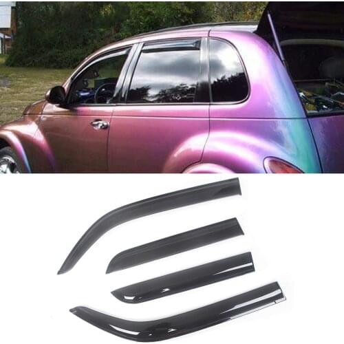 For Chrysler PT Cruiser 2001-2010 Auto Black Tinted Car Side Window Visor Guard Vent Awnings Shelters Rain Guard Door Ventvisor