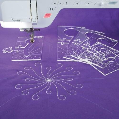 Patchwork Ruler spin-e-fex curly Q 's set 2 for low shank domestic sewing machine # SE-06 # 1set = 6pcs