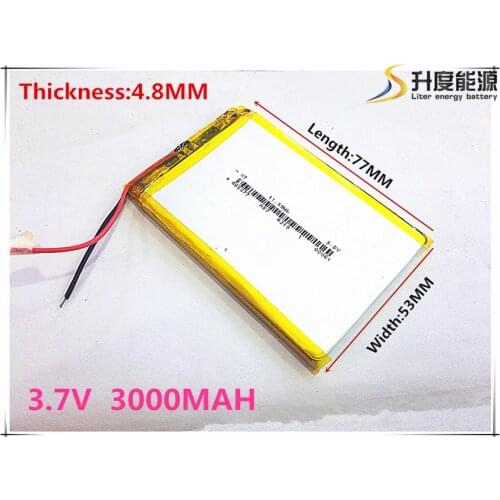 Size 485377 3.7V 3000 mah Lithium polymer Battery With Protection Board For GPS Tablet PC Digital Products Free Shipping