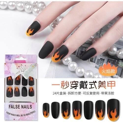 Nep Nagels Faux Ongles Jelly Frosted Artificial Nail Patches For Products 24 Removable Wearable In Europe And The United States