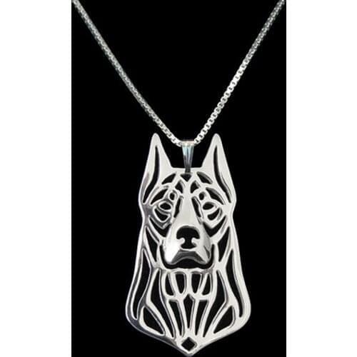 New Unique Romantic Gold Silver Color Beauceron (cropped ears) Pendant Necklace Hunger Games Necklace Women Best Friend Choker