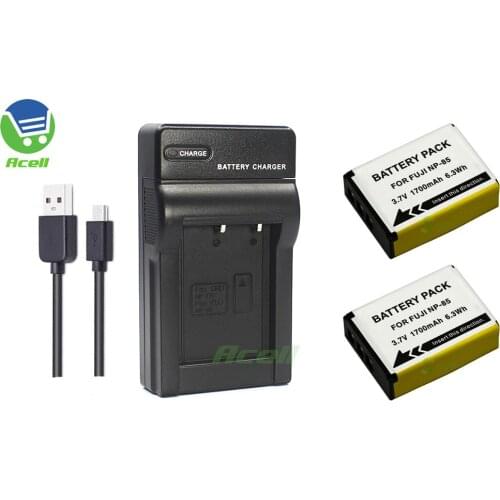 NP-85 Battery + USB Charger for FUJIFILM FinePix SL1000 SL240 SL245 SL260 SL280 SL300 SL305 FinePix S1 Camera