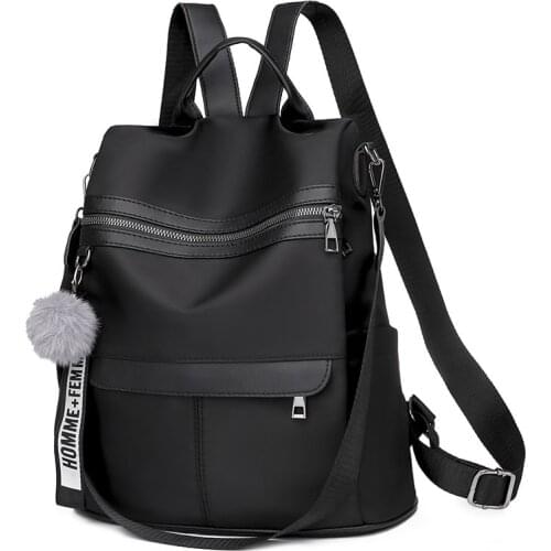 Solid Color Fashion Women Backpack Oxford Cloth Waterproof School Bag For Girls Large-capacity Outdoor Travel Backpacks Mochila