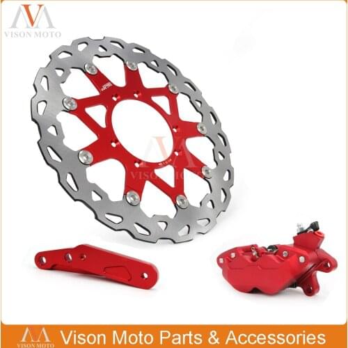 Front Brake System 4 Pot Caliper Adaptor 320MM Disc For CR125E CR125R CR250R CR250E CRE250F CRE250X CRF250R 450R CRF250X CRF450X