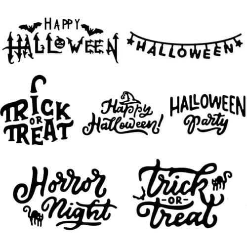 Trick or Treat Happy Halloween 2021 New Card Metal Cutting Craft Template DIY Scrapbook Paper Photo Album Embossed Paper Mould