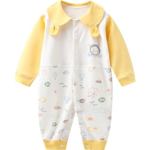 Spring Autumn Baby Boy Girl Romper Jumpsuit Unisex Long-sleeved Cotton Newborn Clothes 3-18M Toddler Clothing