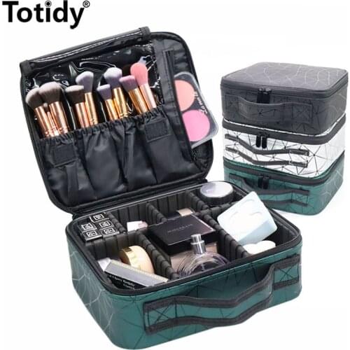 Female Brand Profession Makeup Case Fashion Beautician Cosmetics Organizer Storage Box Nail Tool Suitcase For Women Make Up Bag