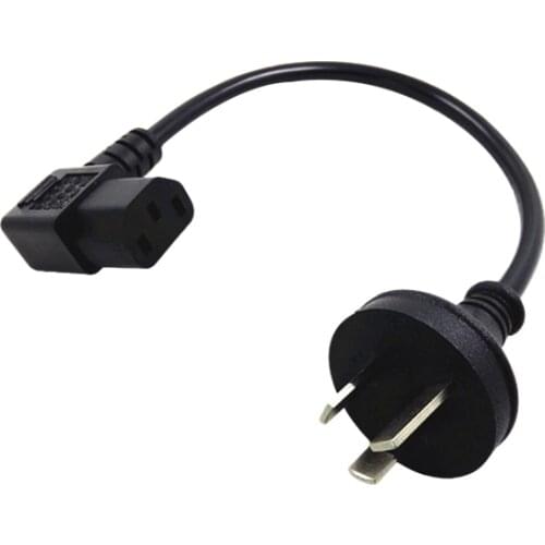 0.2m Elbow IEC 320 C13 Kettle Right Angle to AU Australia Plug 3 Pin AC Short Power Cable Adapter Charger Monitor 10A 250V 20CM