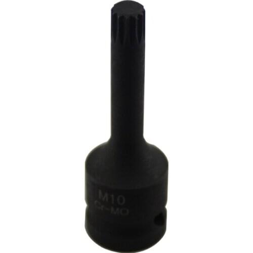 1/2 DR. Spline Impact Socket Bit M10 78MM Length 12 Point