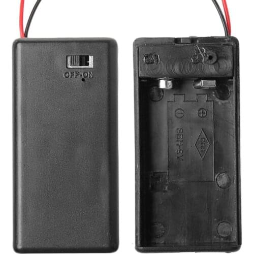1pc DIY 9V Battery Holder Box Storage Case Container With Cable ON/OFF Toggle Switch