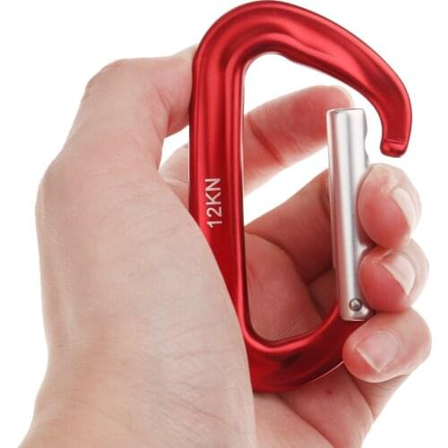12KN Aluminum Alloy Spring Carabiner Snap Hook Hanger Keychain for Outdoor Hiking Camping - 5 Colors
