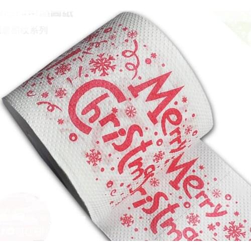 200pcs Santa Claus Printed Toilet Paper Merry Christmas Bath Toilet Roll Paper Tissue Living Room Table Decor lin4569