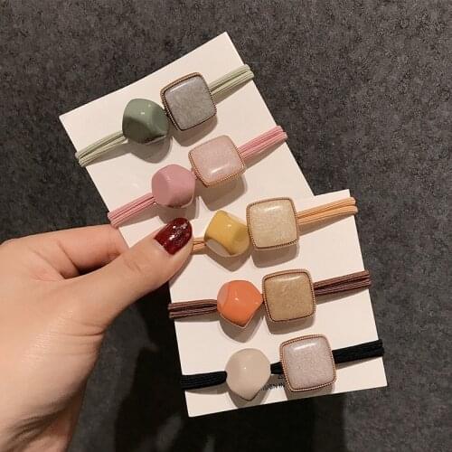 2020 New Korea Style Sweet Simple Geometric Irregular Ins High Elasticity Durable Hair Rope for Women Fashion Hair Accessories