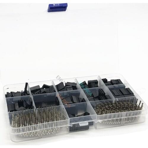 620pcs Dupont Connector 2.54mm Dupont Cable Jumper Wire Pin Header Housing Kit, Male Crimp Pins+Female Pin Terminal Connector