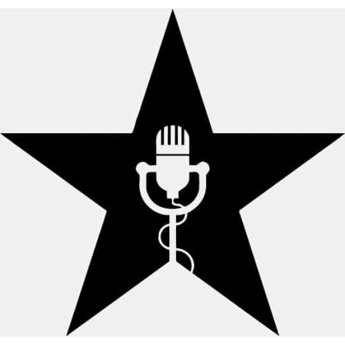 Car Stickers Interesting Karaoke Microphone Stars Car Decoration Decals Suitable for Various Models Black/white, 13cm*12cm