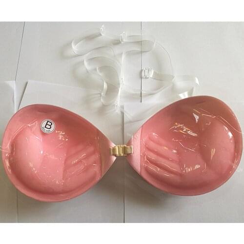 Women Invisible Bra Strapless brassiere Breast girl Silicone bra with clear straps Push Up Backless 2 In 1 Color Bralette