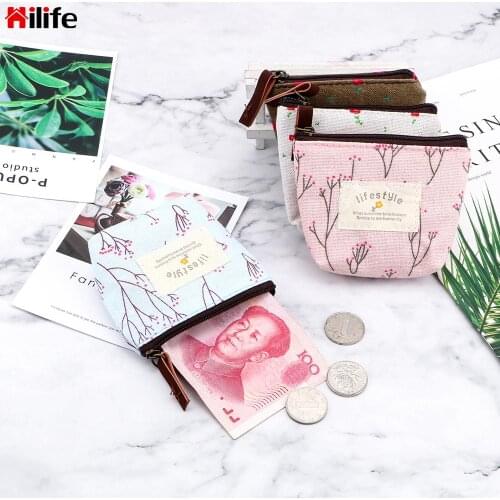 Headphone Case Pouch Organization Campus Girl Floral Coin Purse Home Storage Bags Mini Cotton Bag Womens Coin Purse