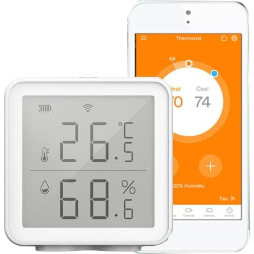 Tuya WIFI Temperature And Humidity Sensor Smart Home Indoor Intelligent Sensor Thermometer Humidity Meter Work With Alexa Google