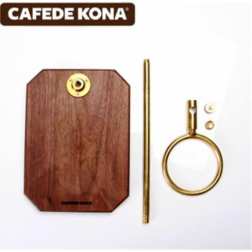 CAFEDE KONA Filter Cup Holder Hand Punch Coffee Holder Walnut and Pure Copper Coffee Holder