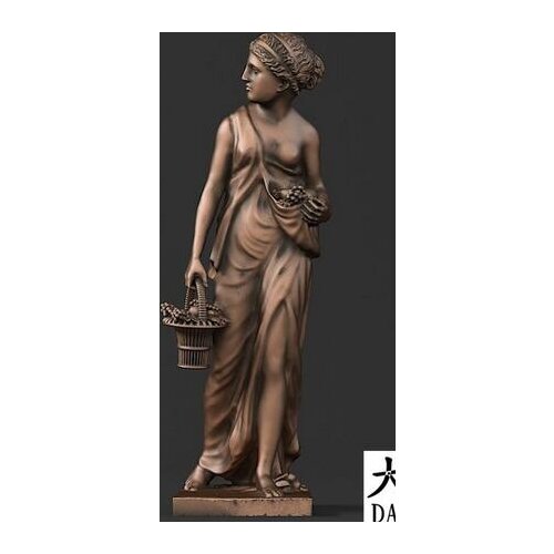 Girl with fruit STL 3D model statue artcam