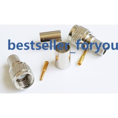 Connector Mini UHF MINIUHF Male Plug Crimp RG5 RG6 5D-FB LMR300 Cable Straight RF Connector