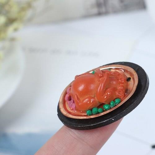Dollhouse Miniature Food Christmas Turkey With Lid Pretend Play Toy Accessories