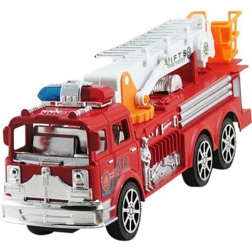 Simulation Fire Engine Pull Back Toy Inertial Fire Truck Toy Childrens Toy Car Large Inertia Simulation Fire Truck Ladder Model