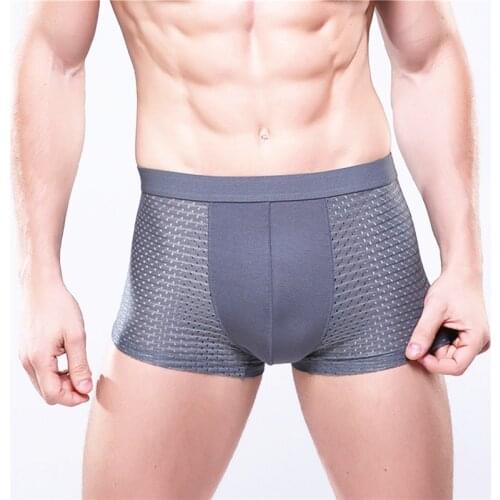 5XL Plus Size Mens Panties Male Underpants Man Pack Shorts Boxers Underwear Slip Bamboo Hole Breathable Modal Sexy Mens Boxer